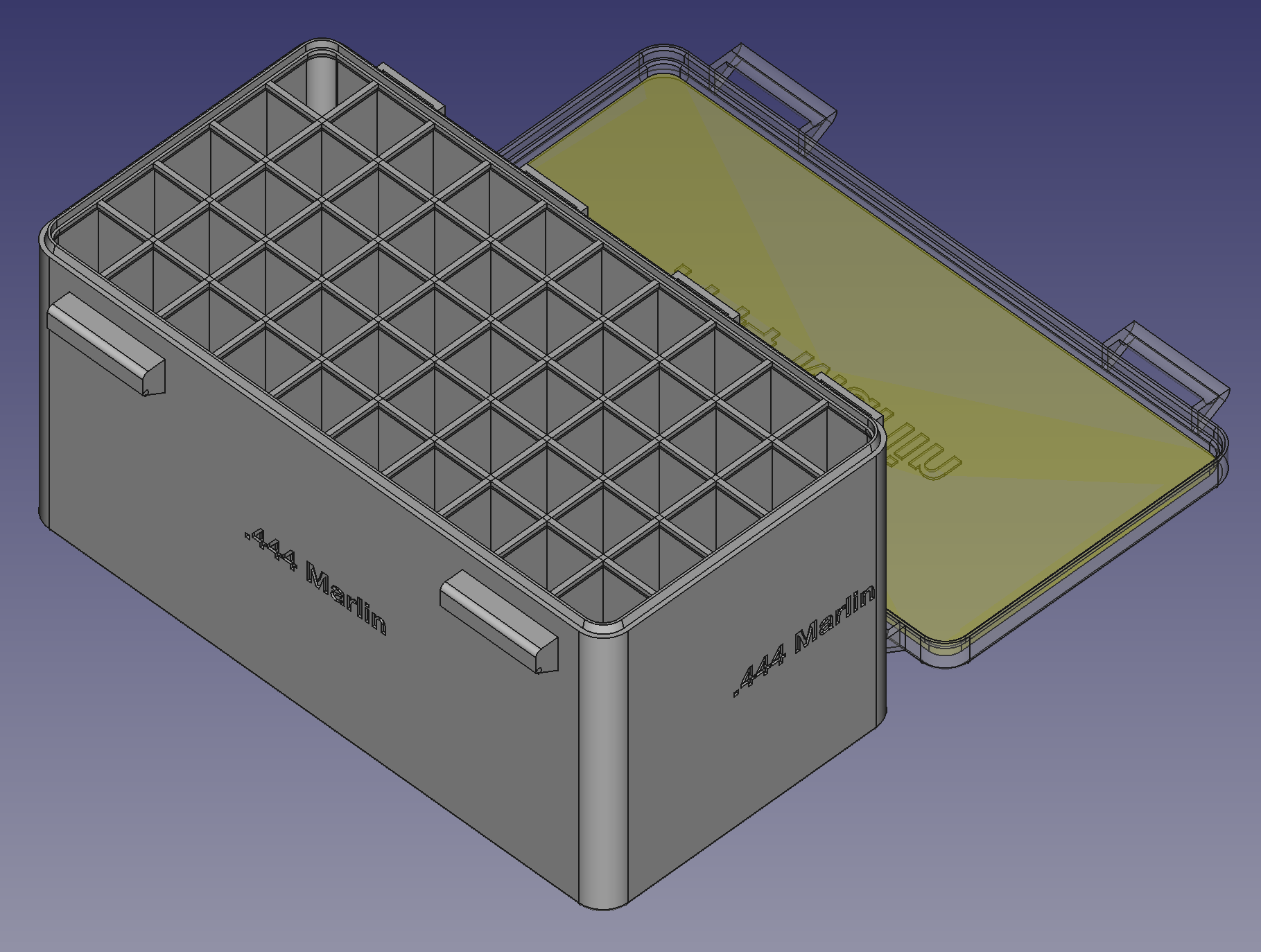 .444 Marlin, Head Up, Snug Double Snap Latch Modular Ammo Box
