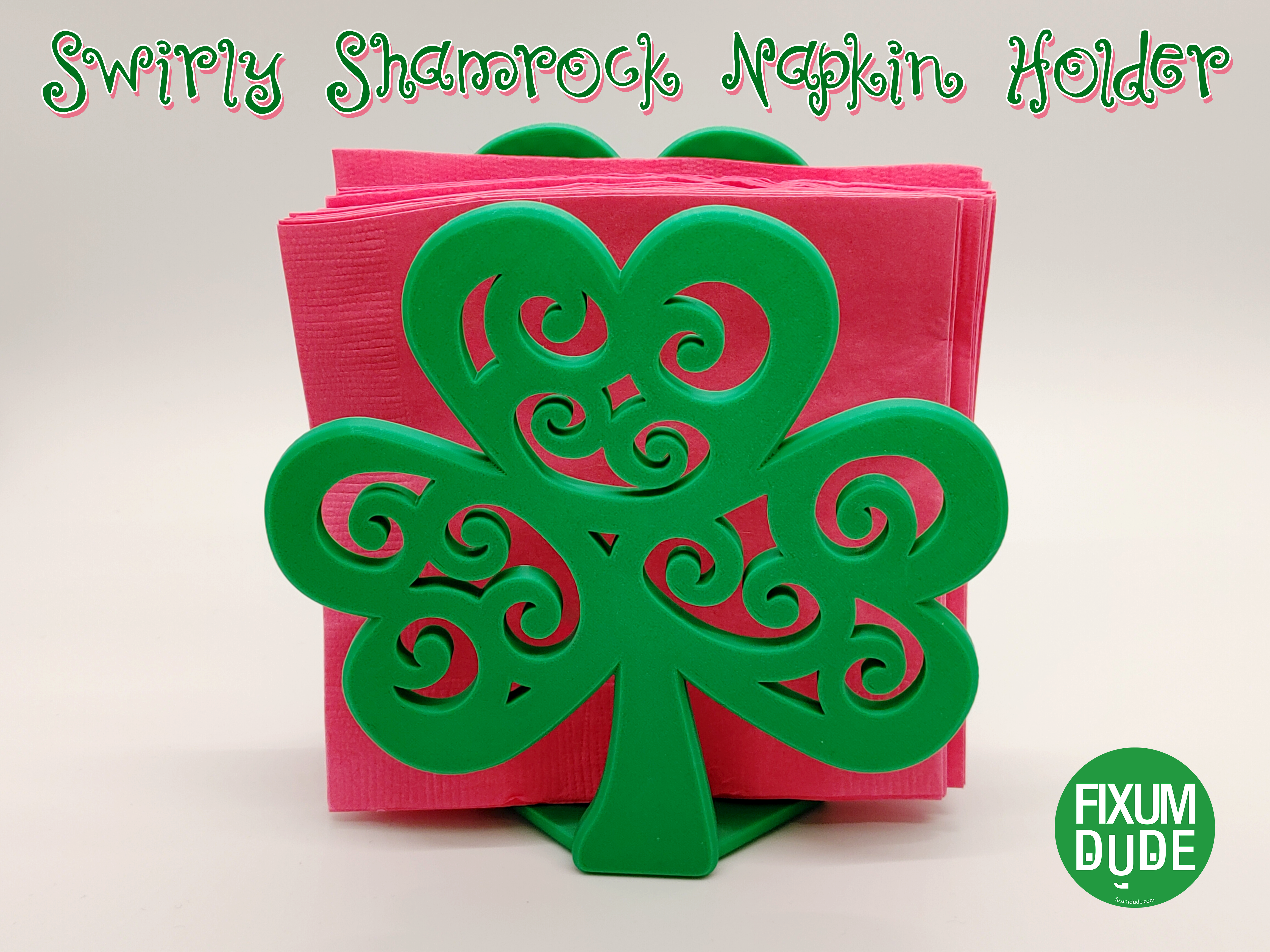 Swirly Shamrock St. Patrick's Day Napkin Holder