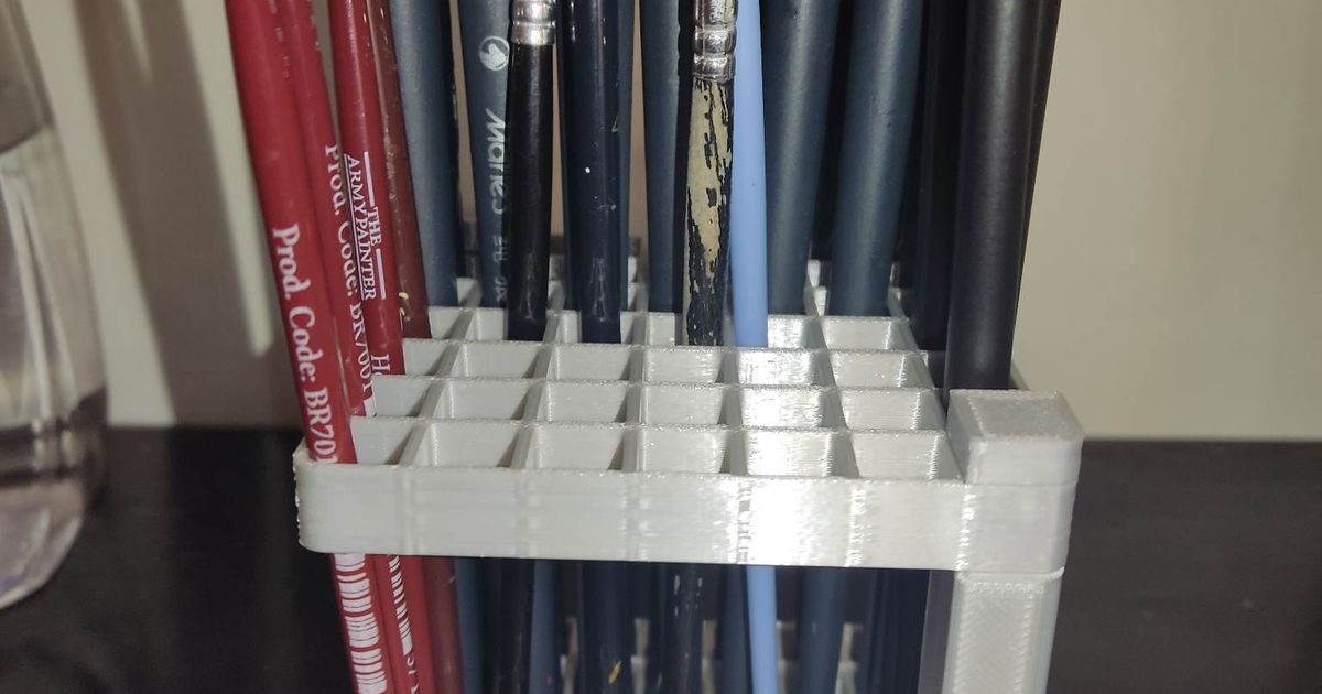 Paint Brush Holder Stand by Nikos Kar Download free STL model