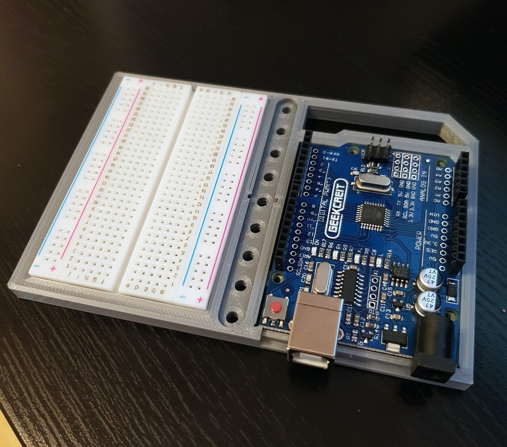 Tray For Arduino Uno + Small Breadboard By Doktorolsen 