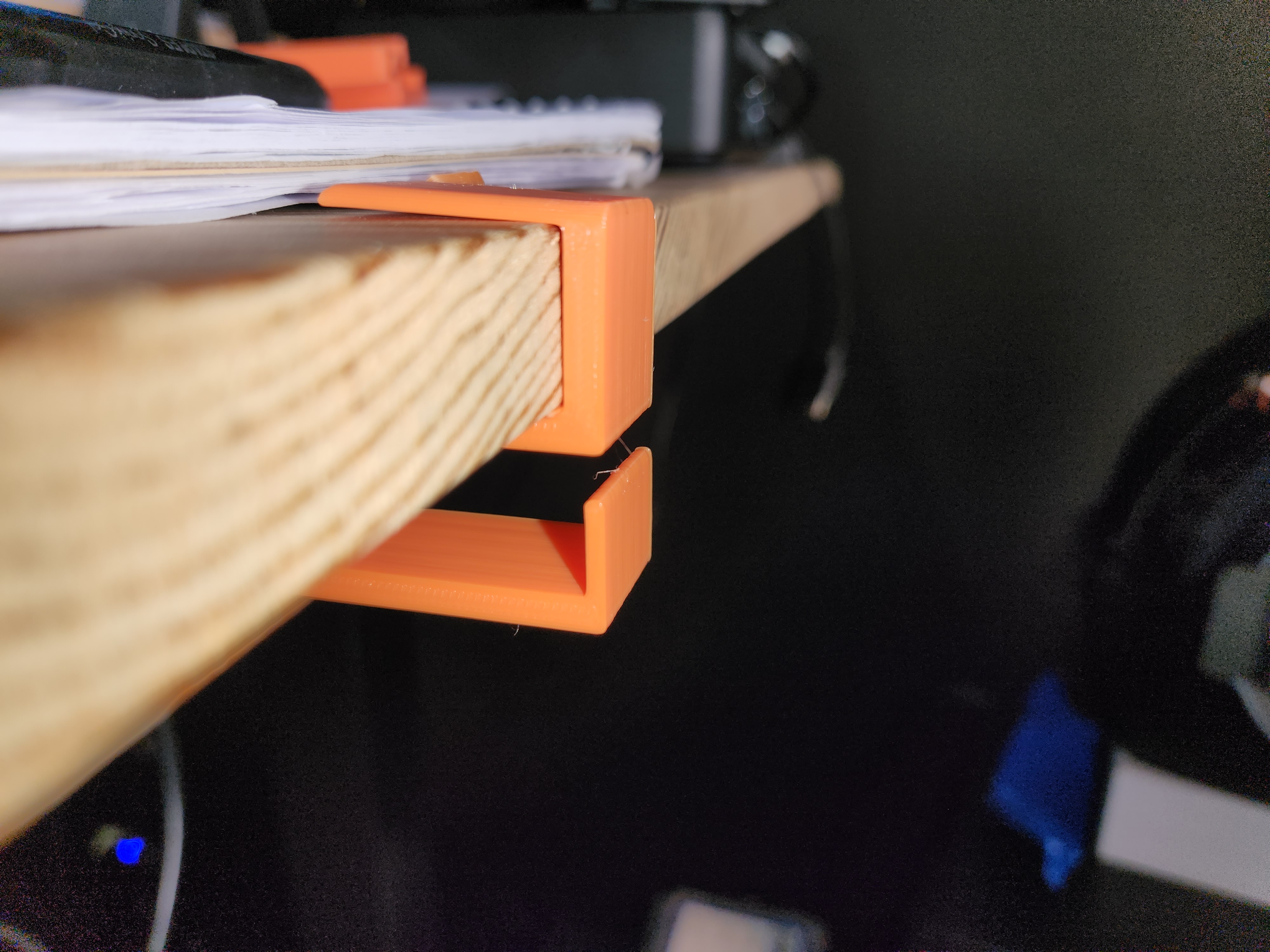 Cable Tray / Hook for desks (18mm or ~ 3/4 inch)