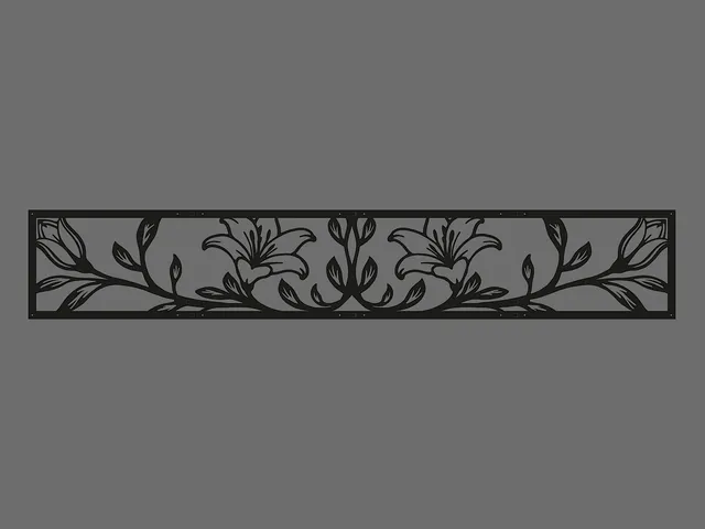 lily flower 2d decorative design 800x135mm printinplace