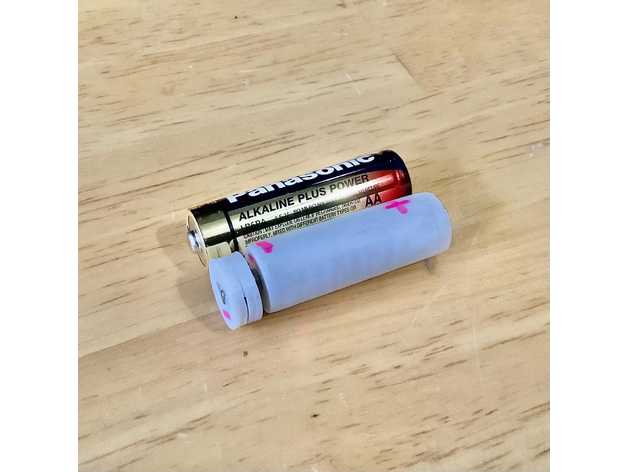 Upcycle Old Lithium Ion Battery by converting them to AA form factor (Modular Version) (with f3d)