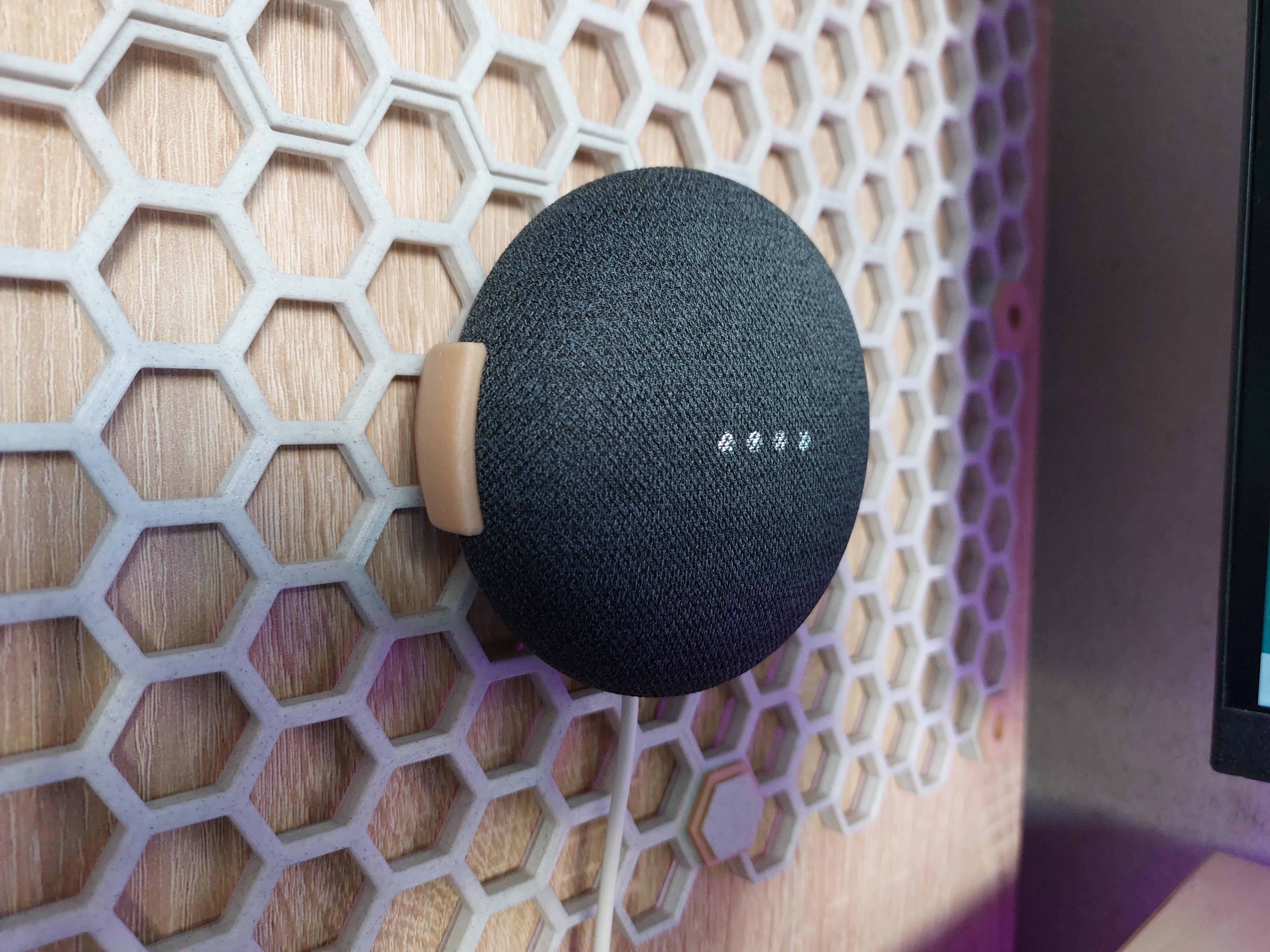 Google nest mini wall mount for Honeycomb storage wall