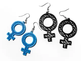 Female gender symbol on sale earrings