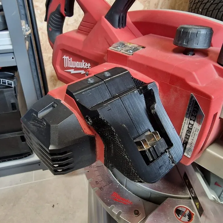 Milwaukee M18 SMS216 Mitre Saw Battery Holder by Joox Download free STL model Printables