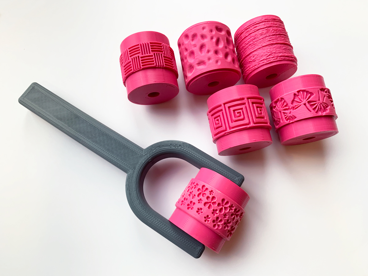 Clay Texture Rollers – Interchangeable Pattern Set with Handle