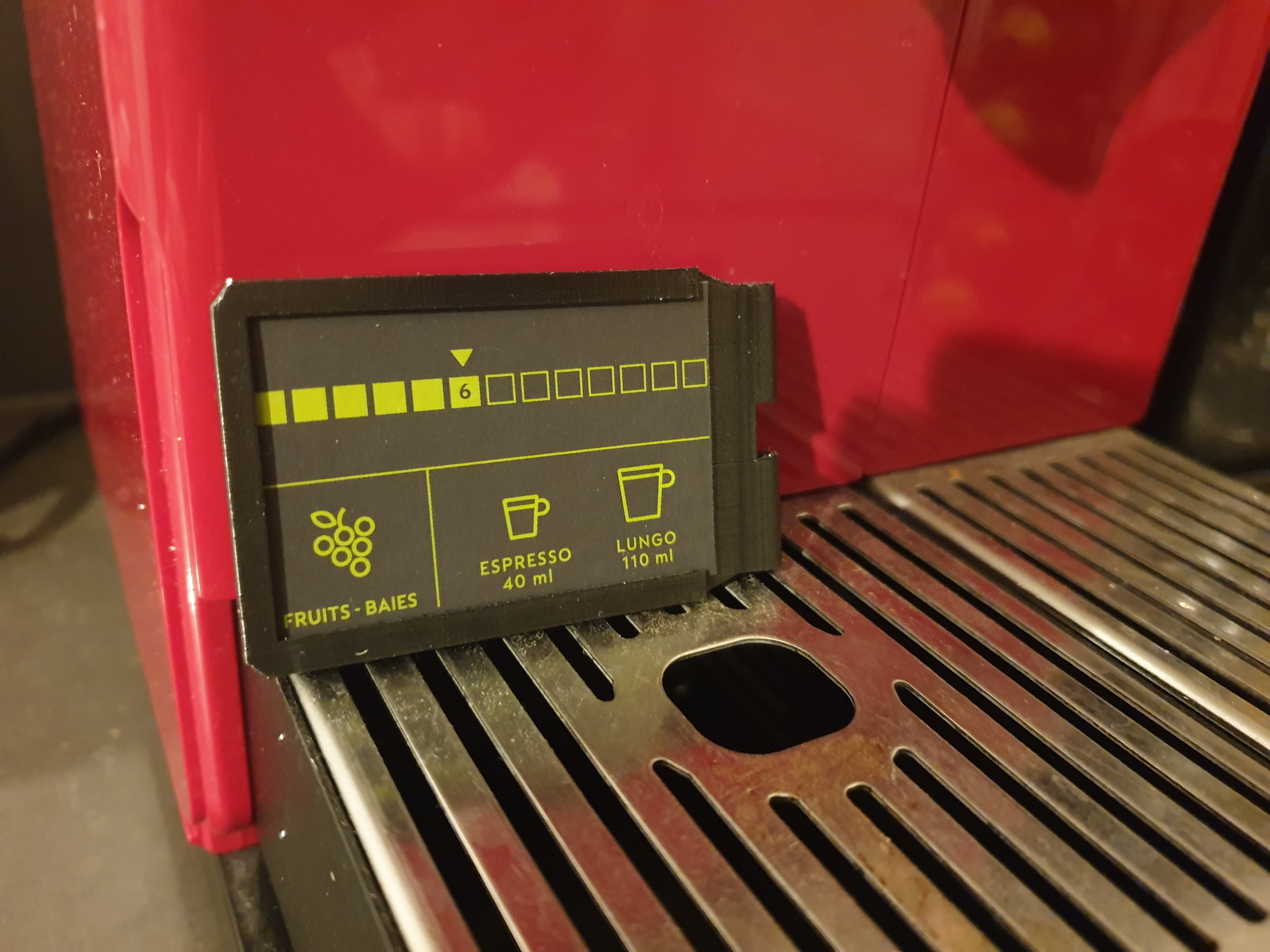 Label holder for Nespresso Wireframe dispenser