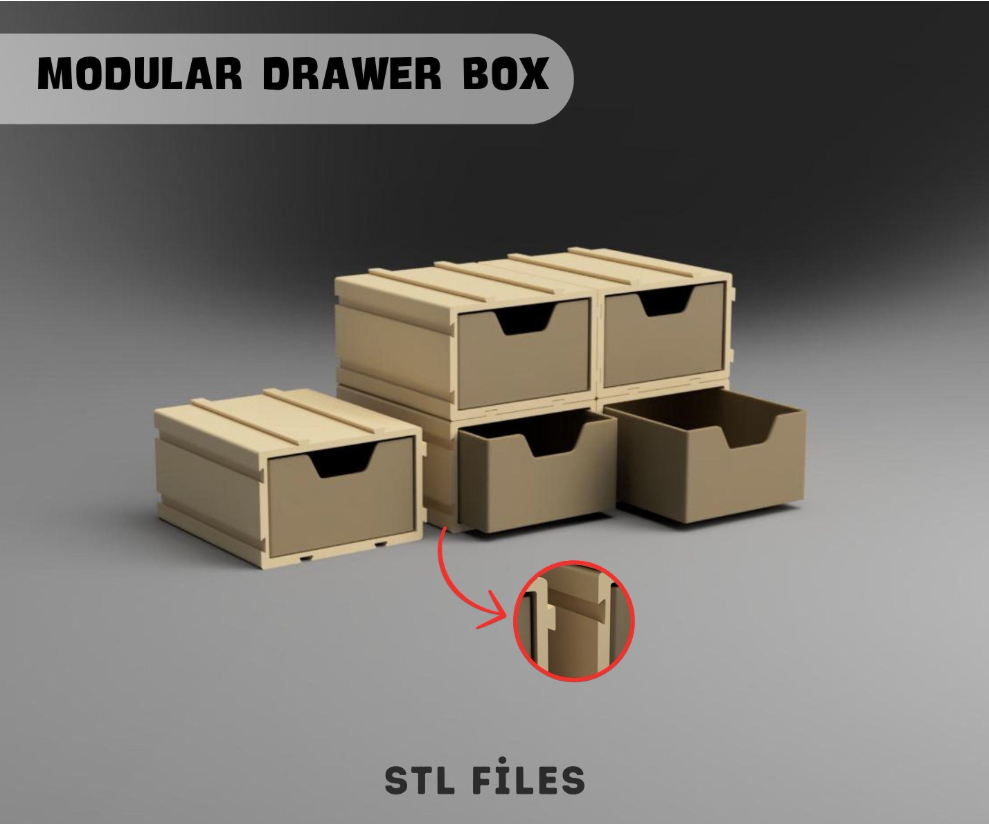Modular Material Box, modular box that can be printed with 3D Printer — miniatura 2