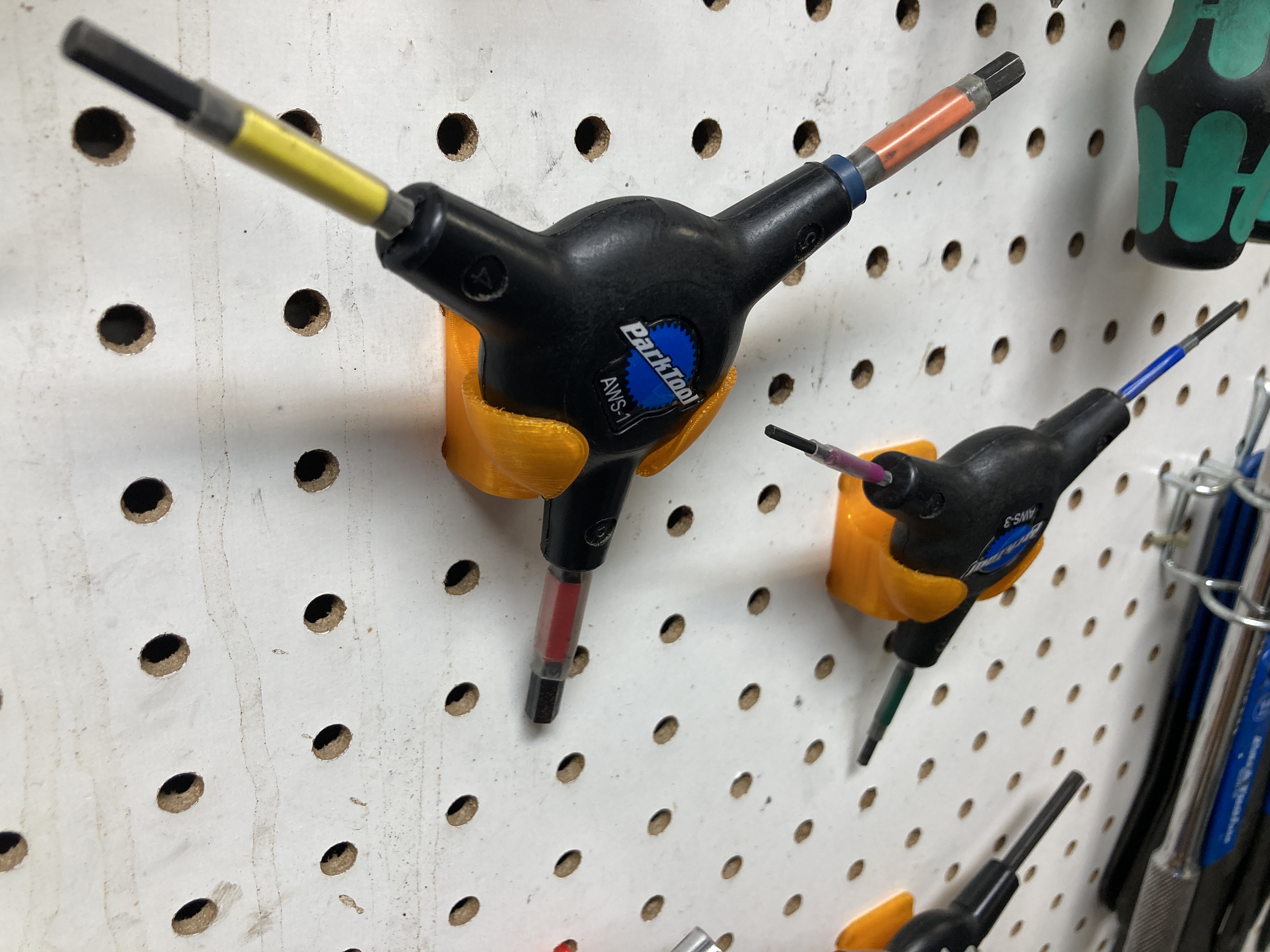 Park Tools Y wrench holder for pegboard