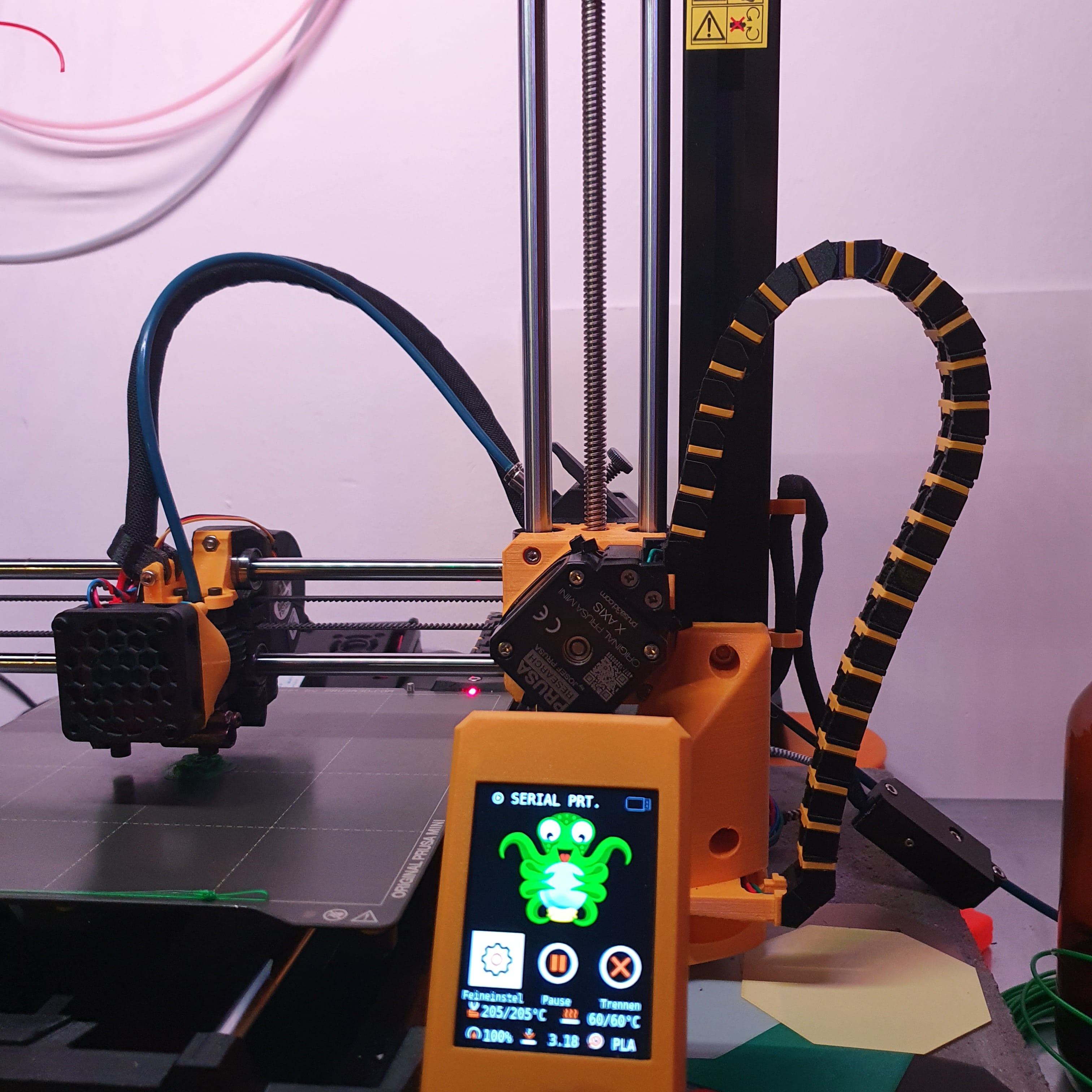 Prusa mini Z Support with Cable Chain 3D model thumbnail