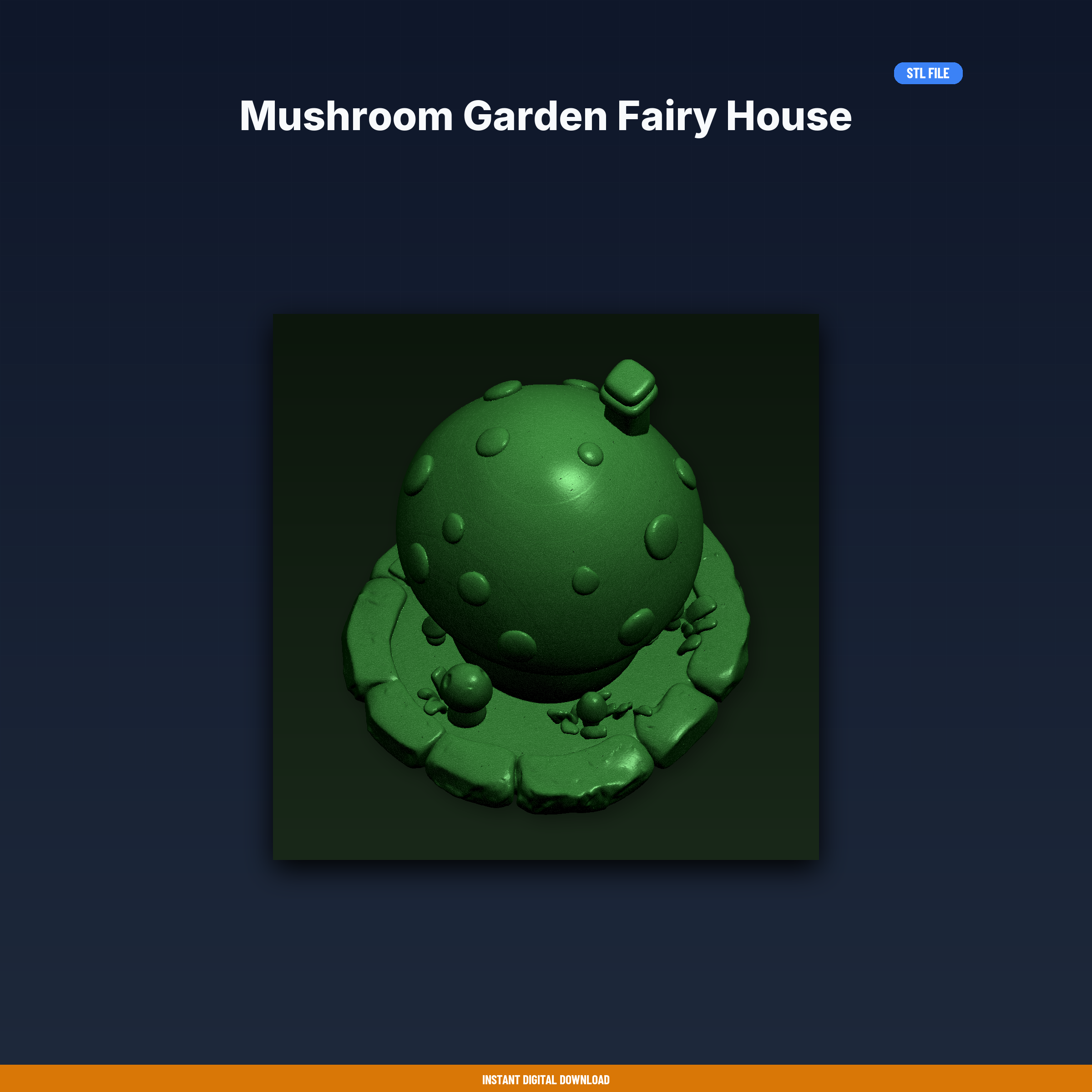 Mushroom Garden Fairy House - 3D Printable STL File