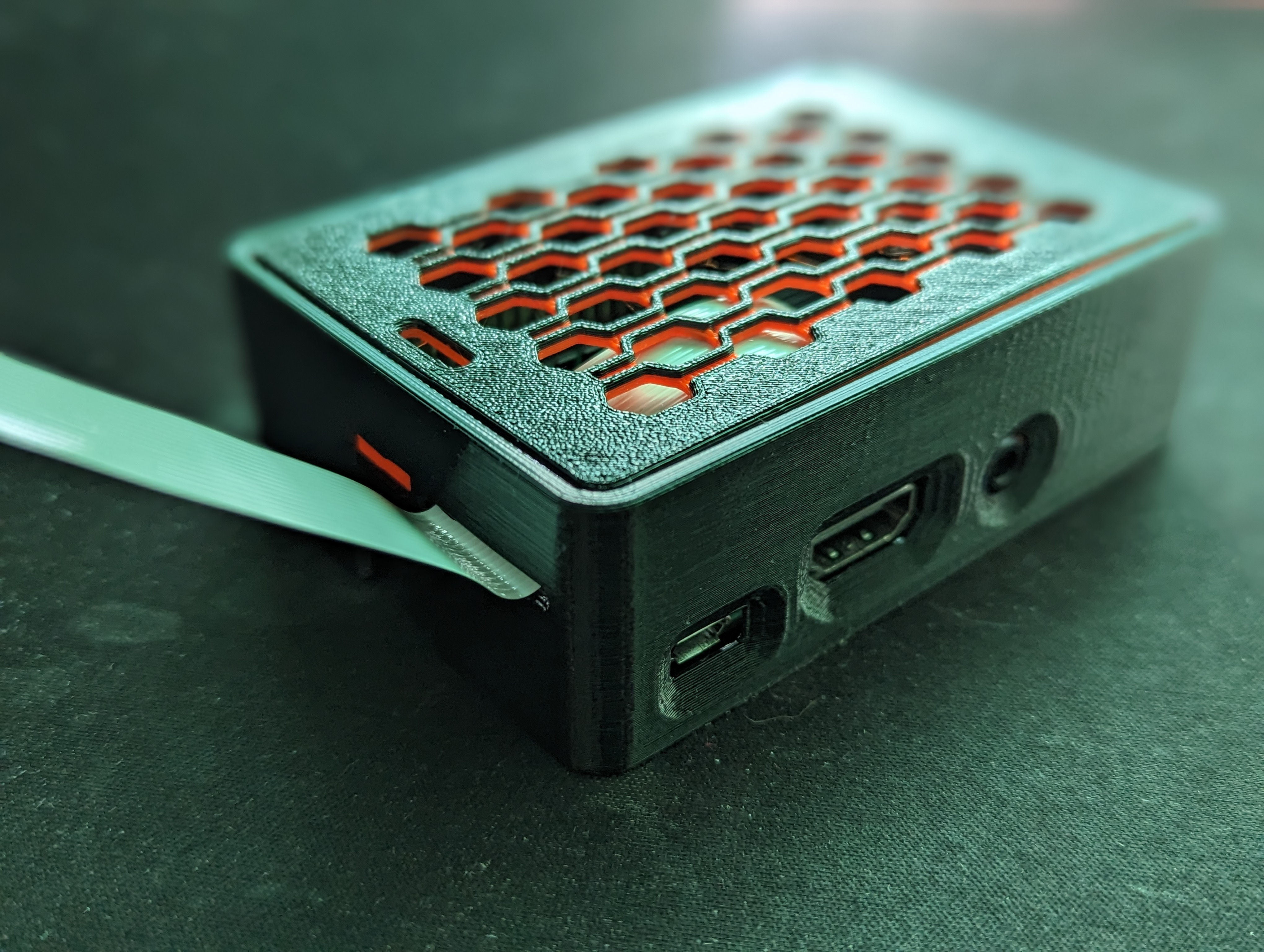 Updated Raspberry Pi 3/4 B+ Case with slot for camera cable 3D model thumbnail