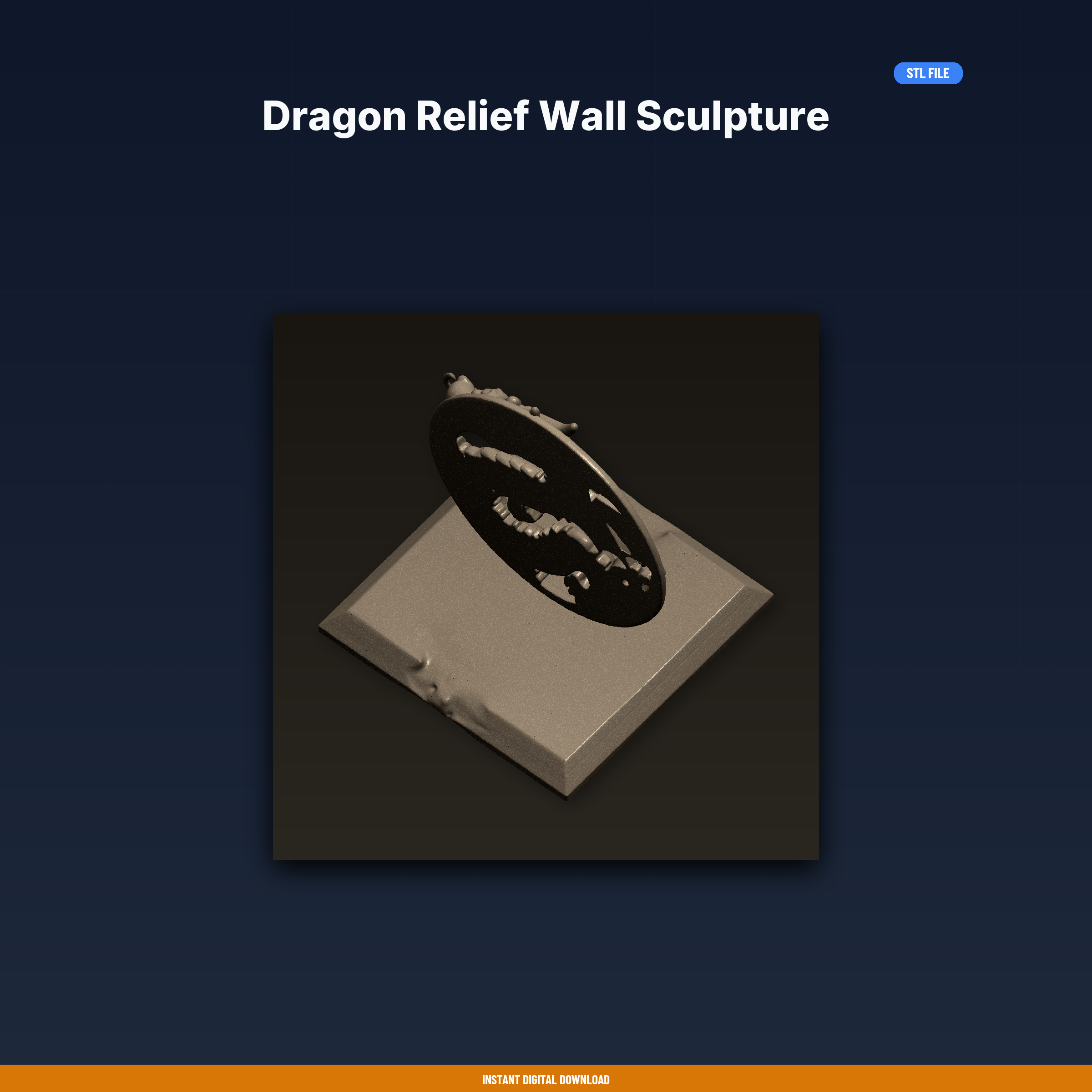 Dragon Relief Wall Sculpture - 3D Printable STL File