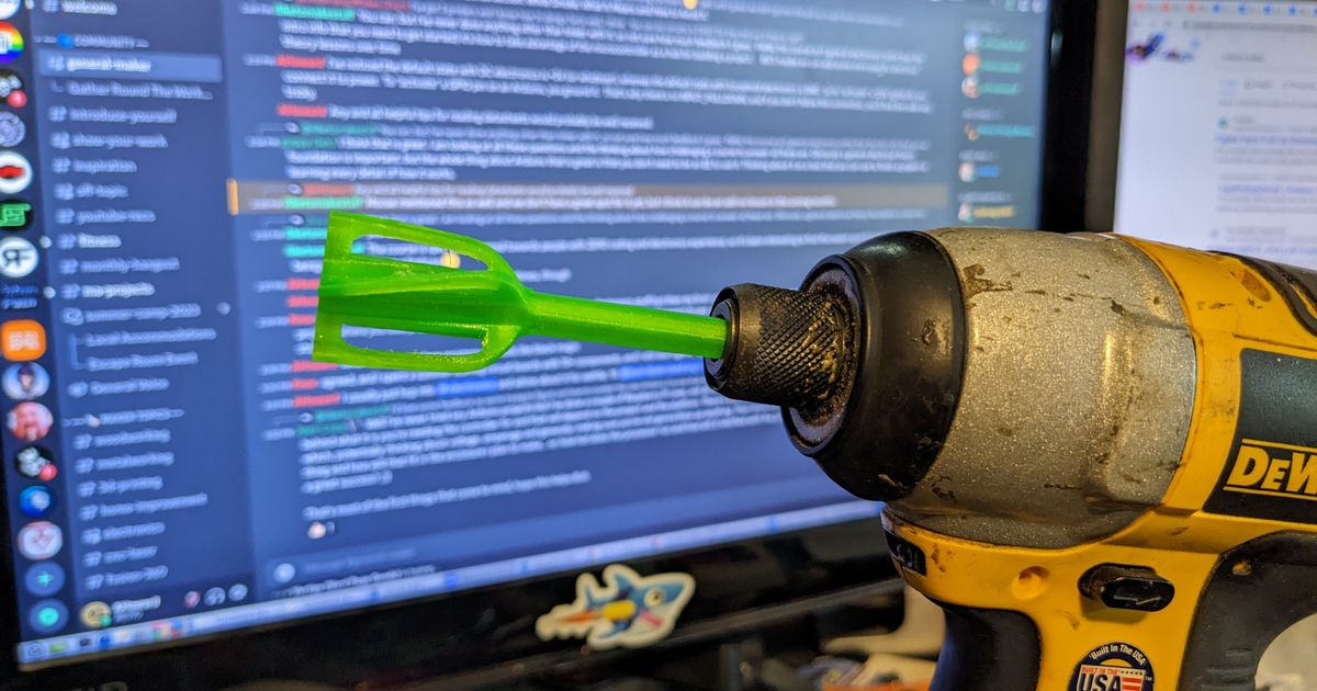 Resin mixer for impact driver by AHoward Download free STL model