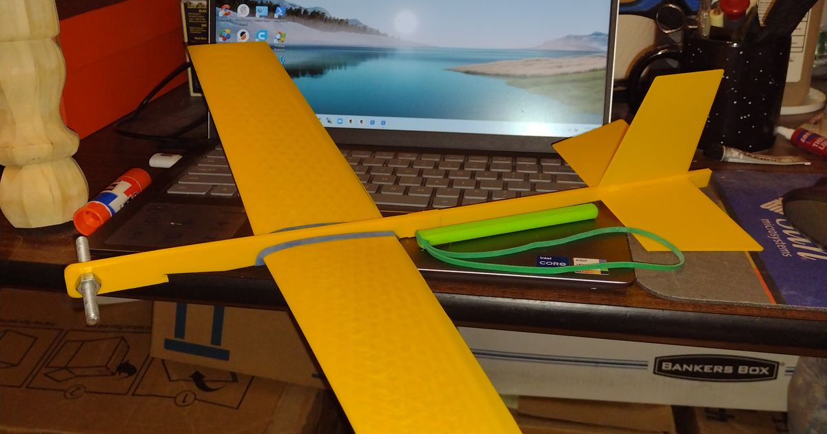 GliderWithRubberBandLaunch by Chuck Sterling | Download free STL model ...