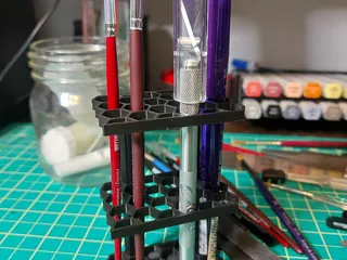 Custom Made to Order 3D Printed Paintbrush Holder and Storage Organizer 