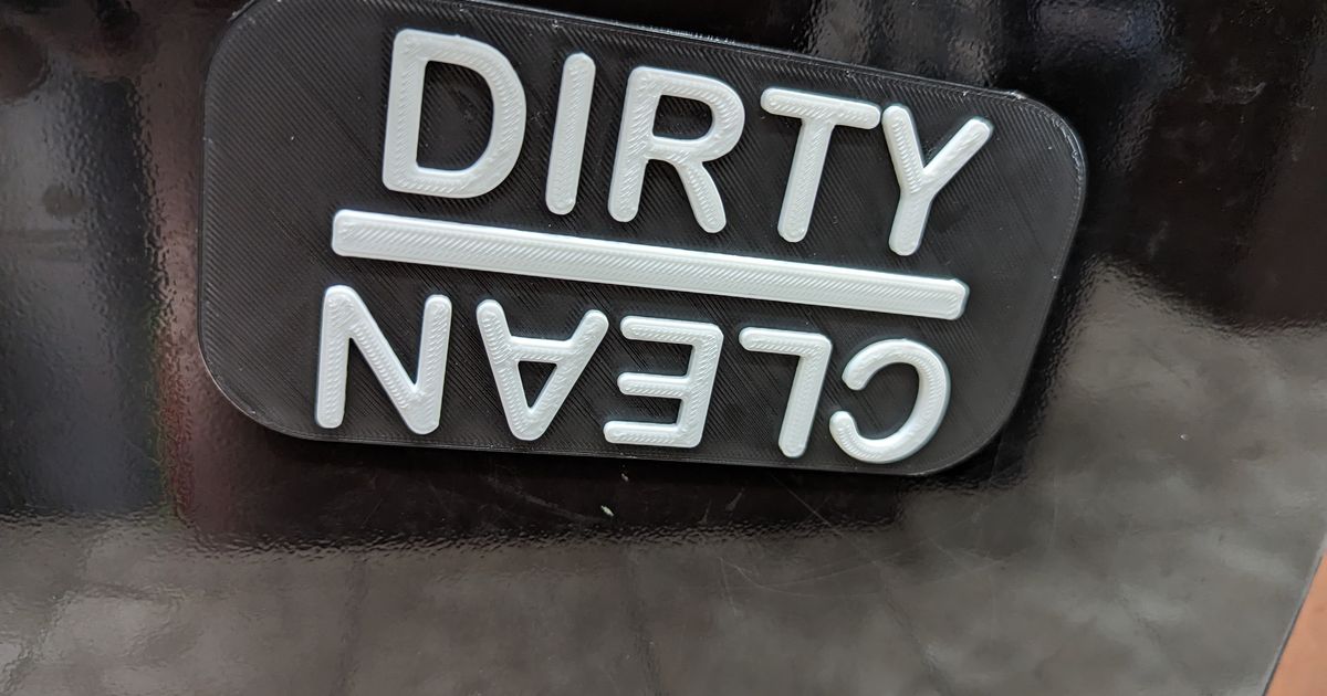 Dishwasher signage (Dirty/Clean) by A3d1089 Download free STL model