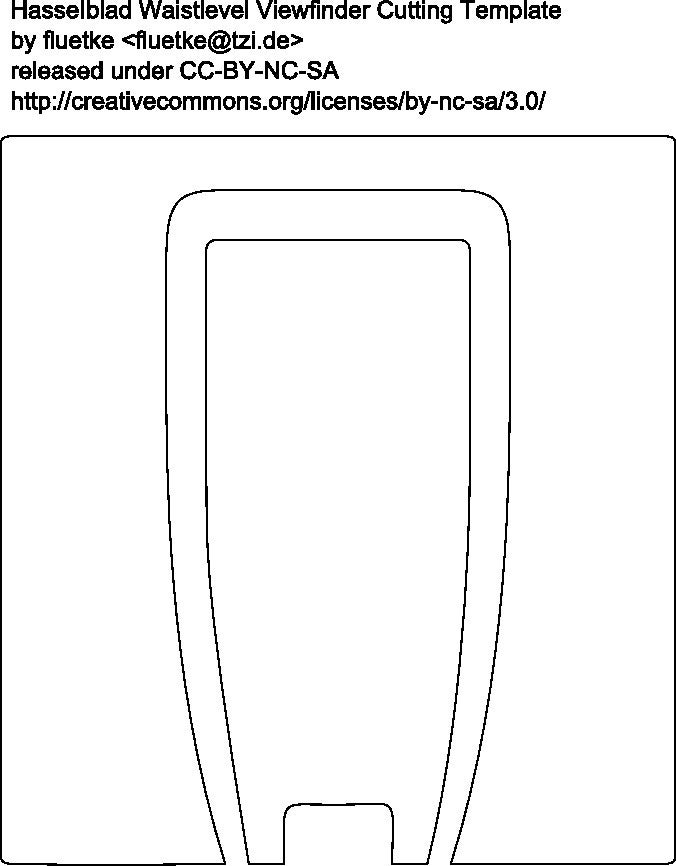 Lasercut-Template for Hasselblad Waistlevel Viewfinder Leatherette