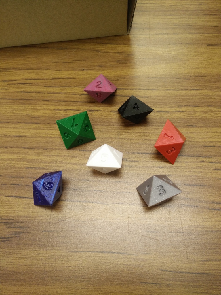 D8 Dice in Comic Sans