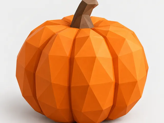 Low Poly Pumpkin – Geometric Halloween & Autumn Decoration