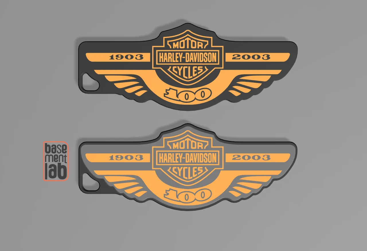 American V-Twin Style Harley-Davidson ＂100 Years＂ Keychain