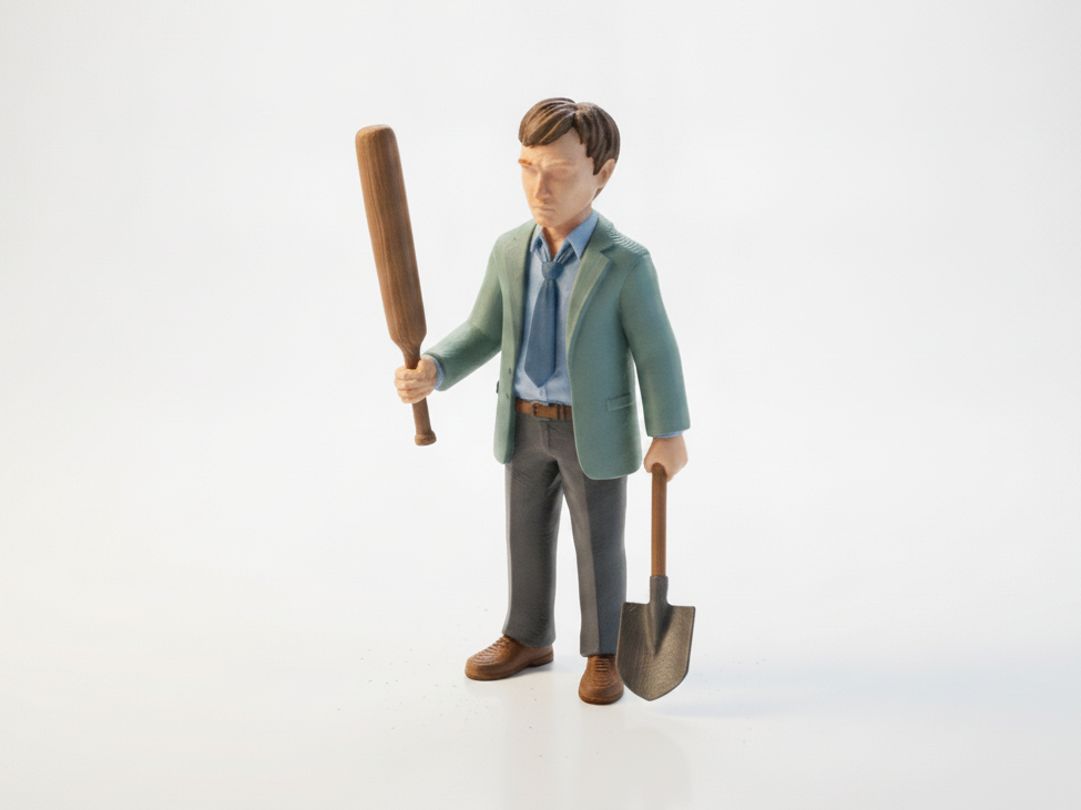 Bat and Shovel Man Figure Collectible 3D Printable