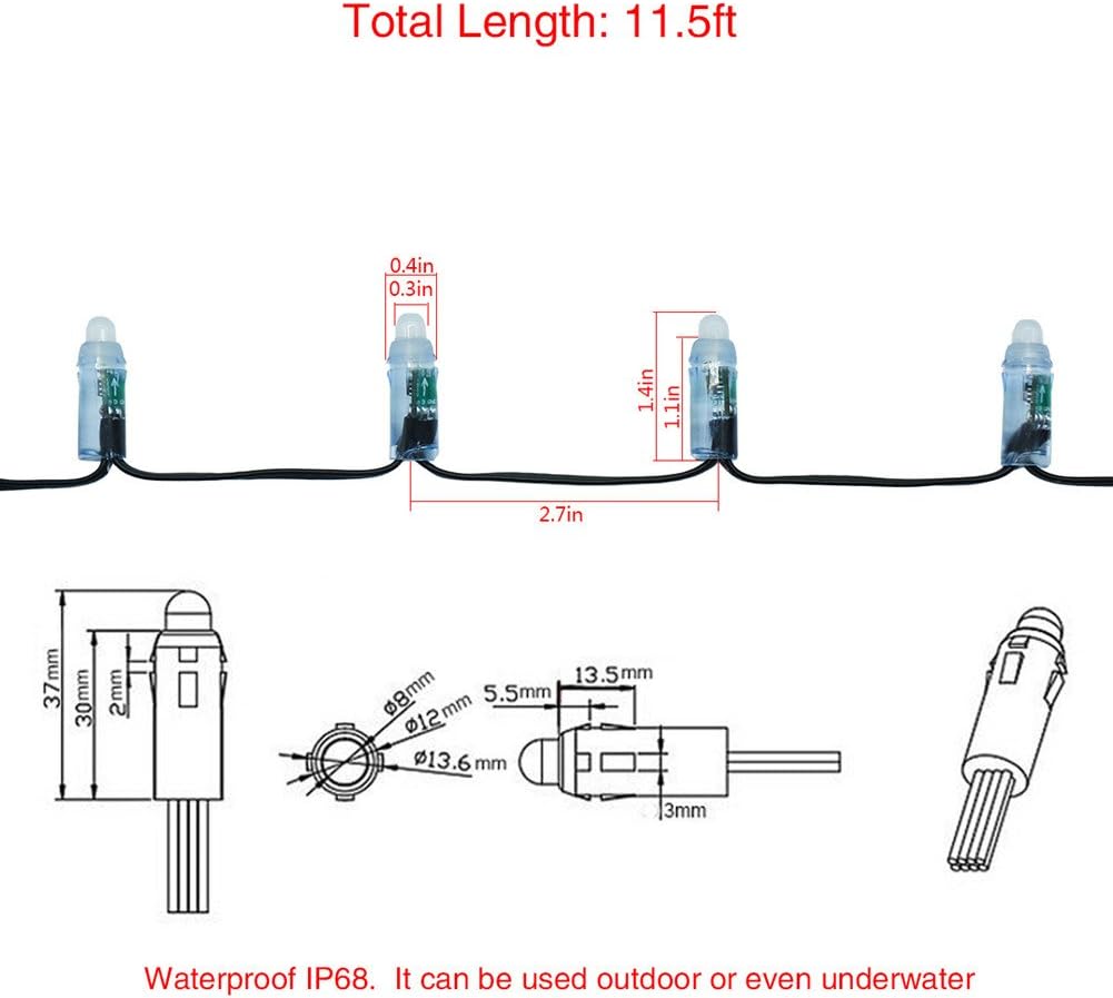 NeoPixel LED Holder for Intelligent RGB LED NeoPixel Garland IP68 WS2811 5V