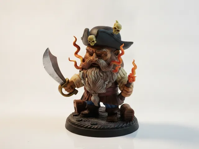 Pirate Blackbeard Figurine 3D Printable