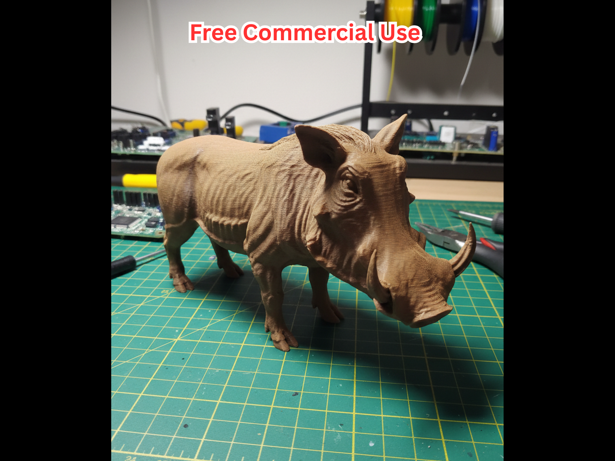 Semi-Realistic Warthog Statue