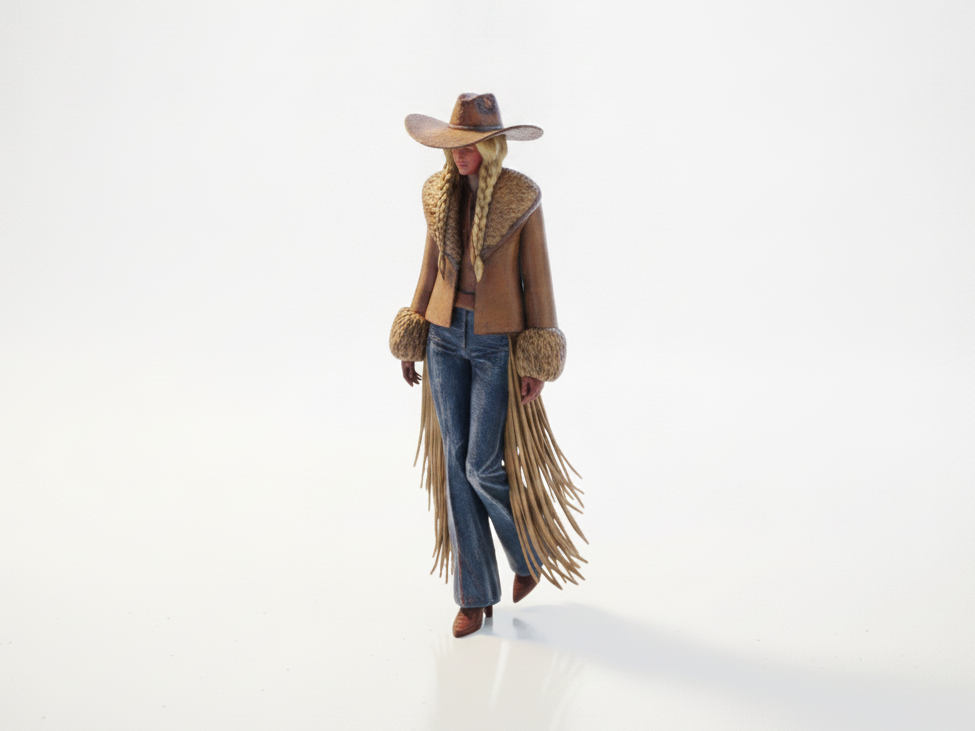 Fancy Pants Cowgirl Figurine Collectible 3D Printable