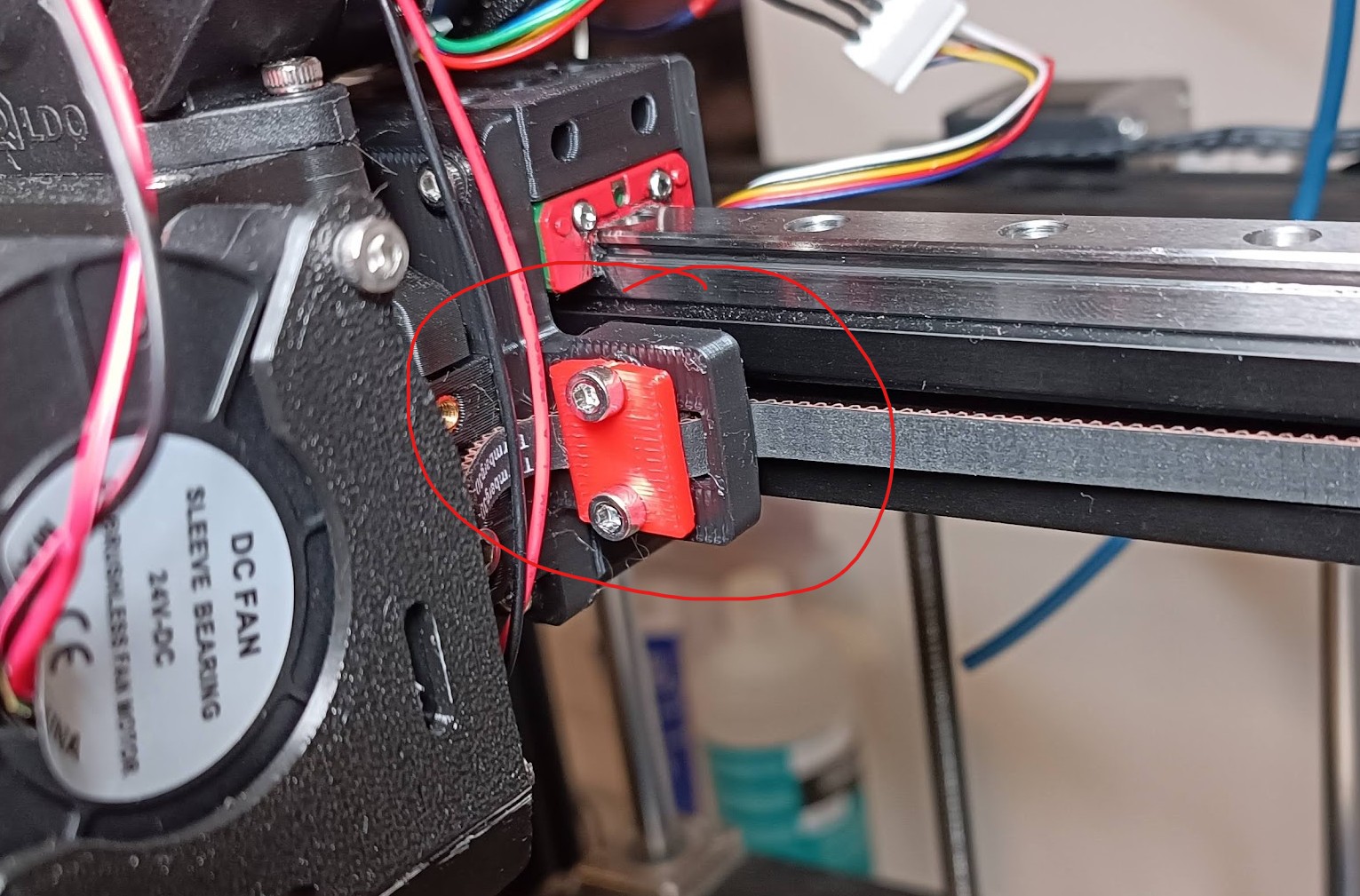 Better Hero Me Ender 5 Style Linear Rail Front Belt Connection