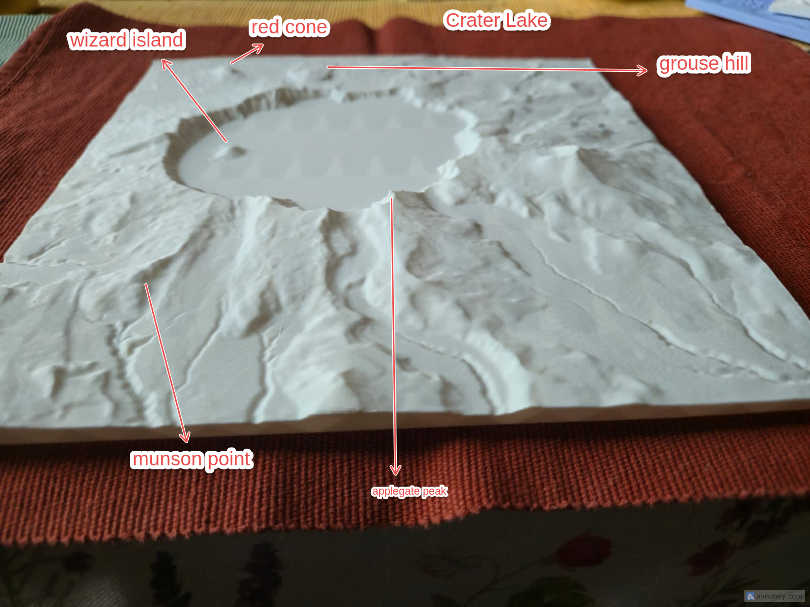 Crater Lake  1:86 000, VE 1.0 3D model