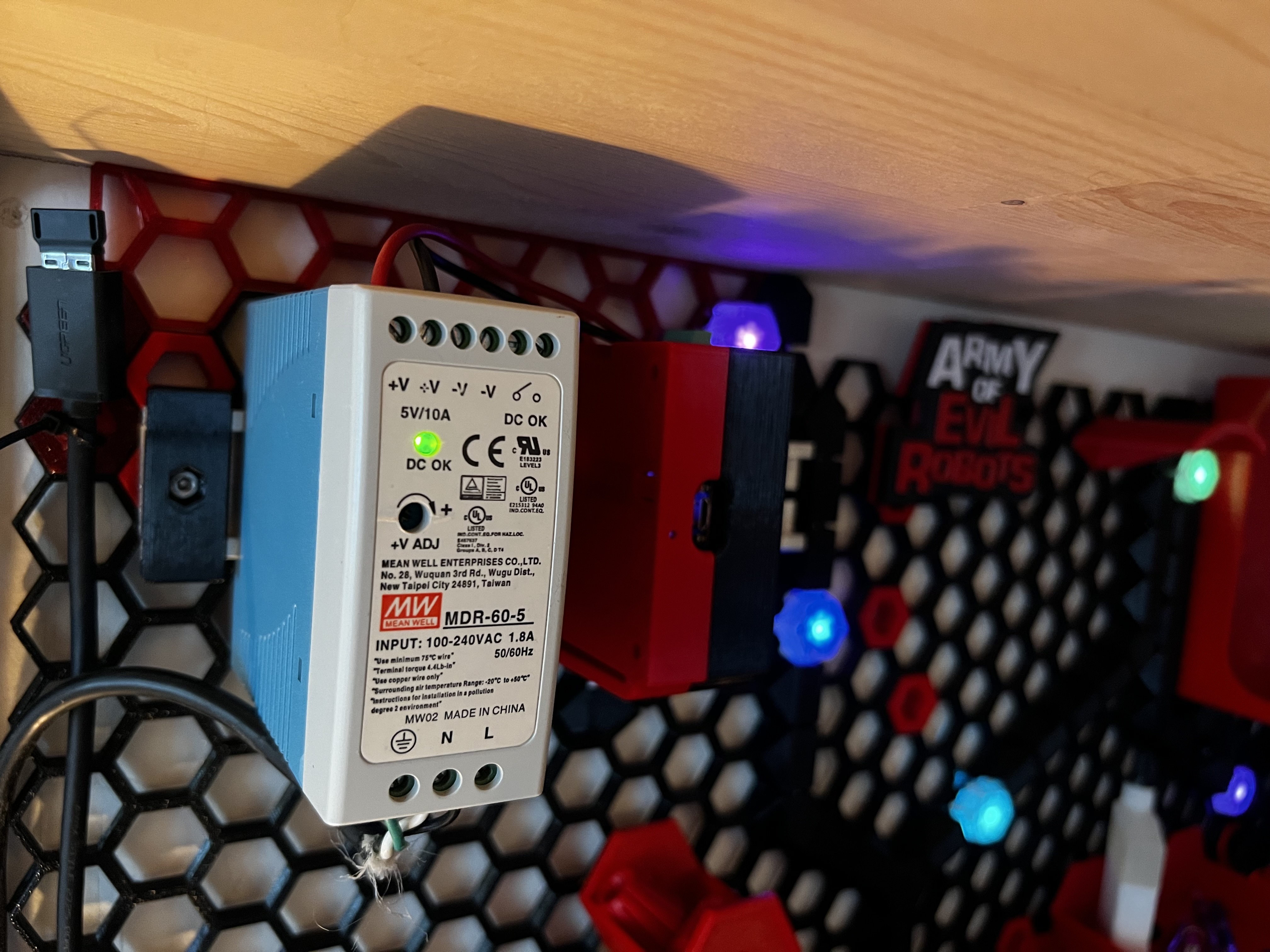DIN rail mounts for Honeycomb Storage Wall