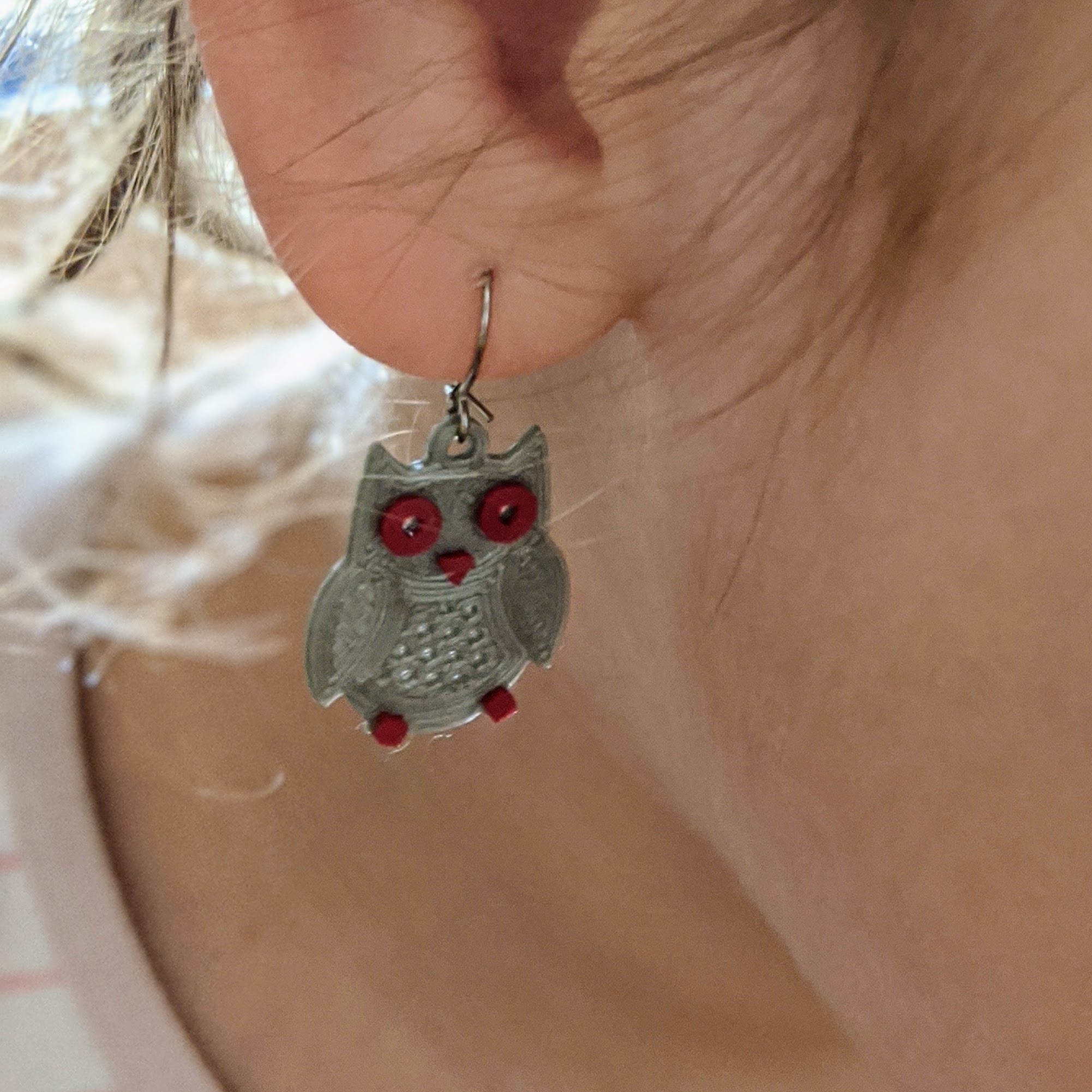 Miniatura 7 do modelo 3D Owl Earrings
