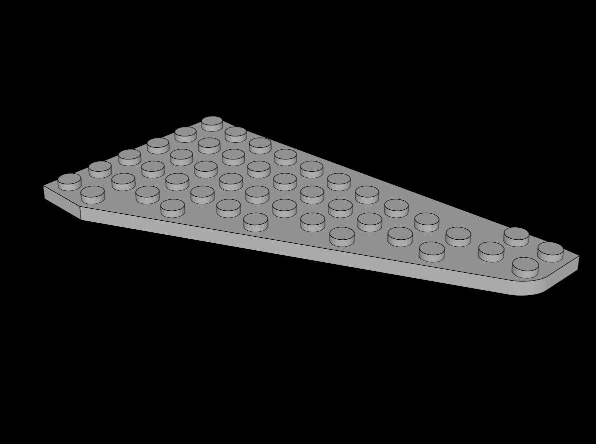 Lego Compatible (3586.dat) Wing  7 x 12 Left