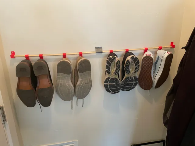 Dowel Shoe Rack/Clothes Hooks