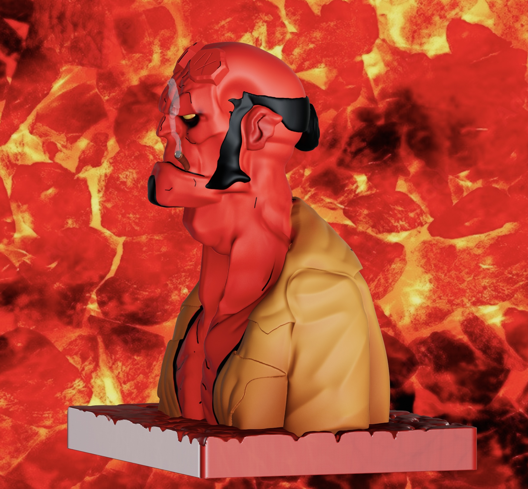Miniatura 2 do modelo 3D Hellboy Comic book bust.