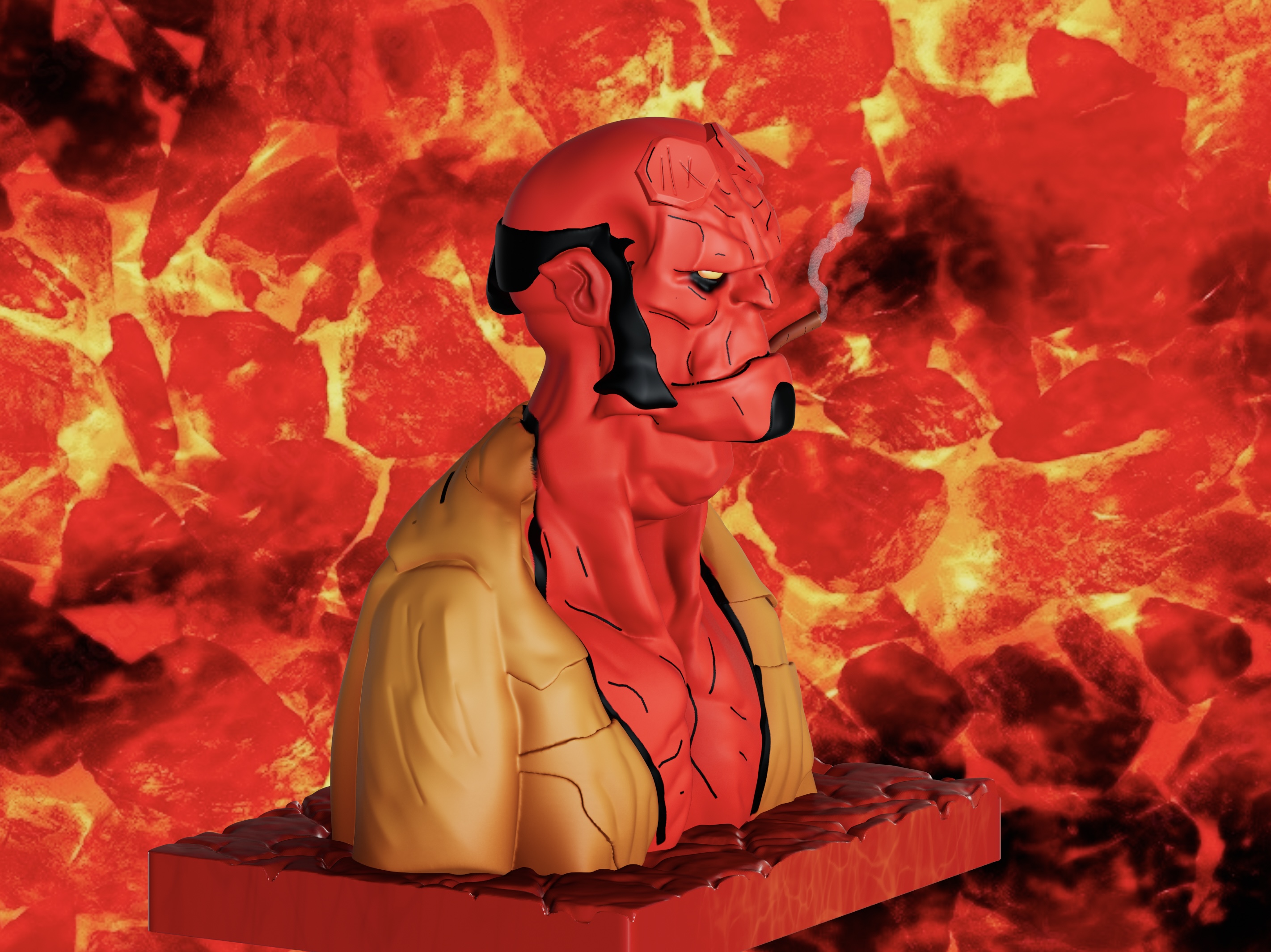 Miniatura 3 do modelo 3D Hellboy Comic book bust.
