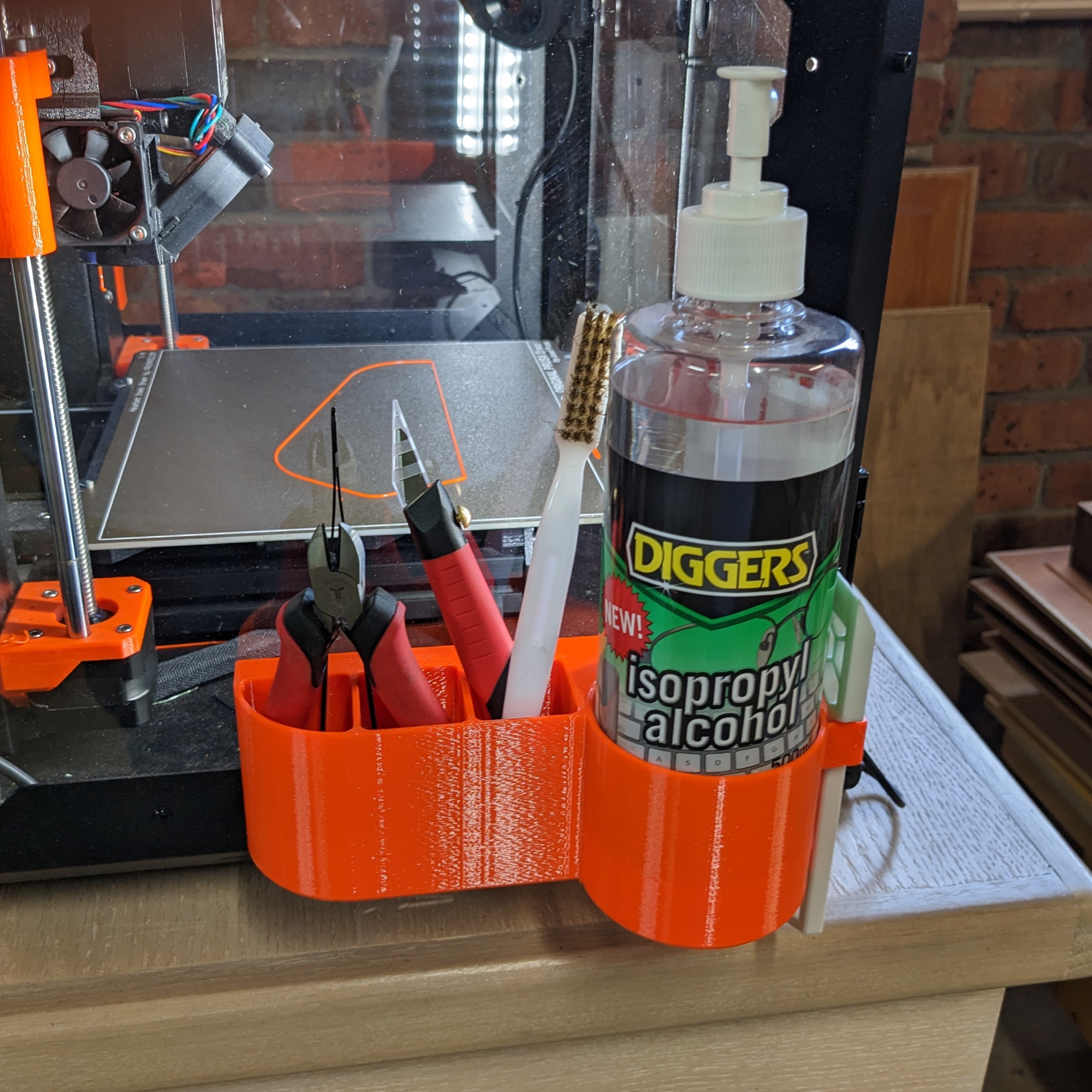 Bottle Holder with Tool Caddy for Original Prusa Enclosure