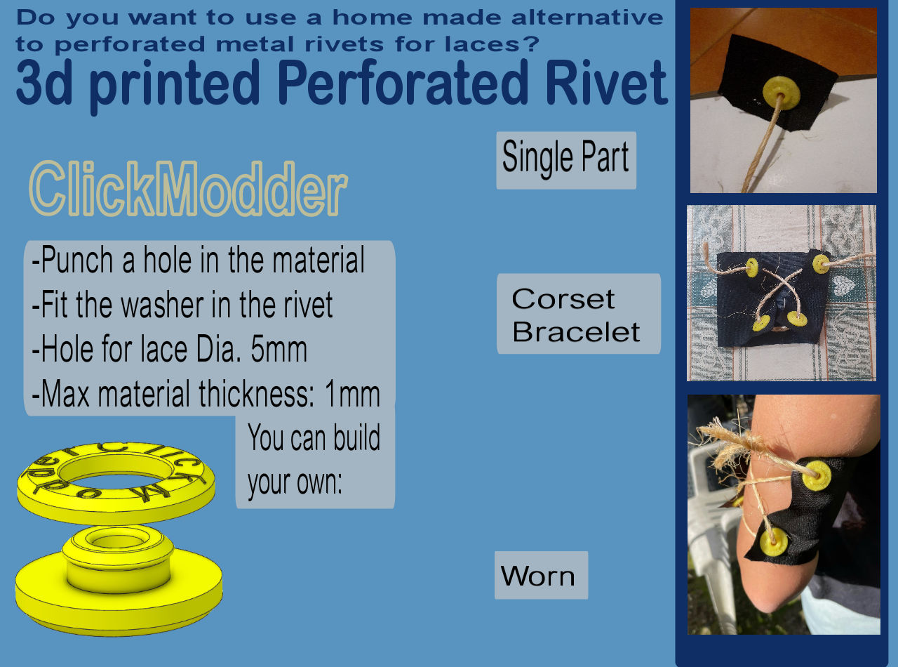 3d printed perforated rivet