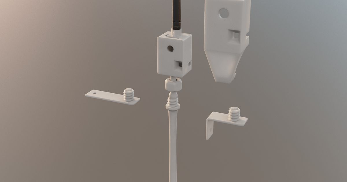 ESP32cam storage box with base, various brackets, rod with pedestal, ball hinges by Lune Design