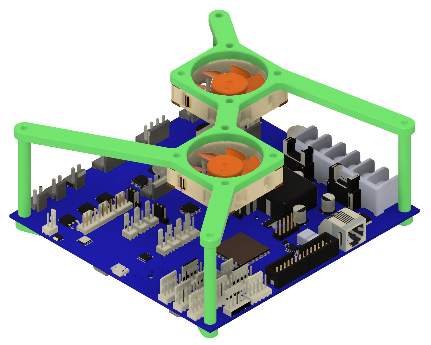 Duet3D 6HC Mount for DIN Rail Bracket & Fan Mount