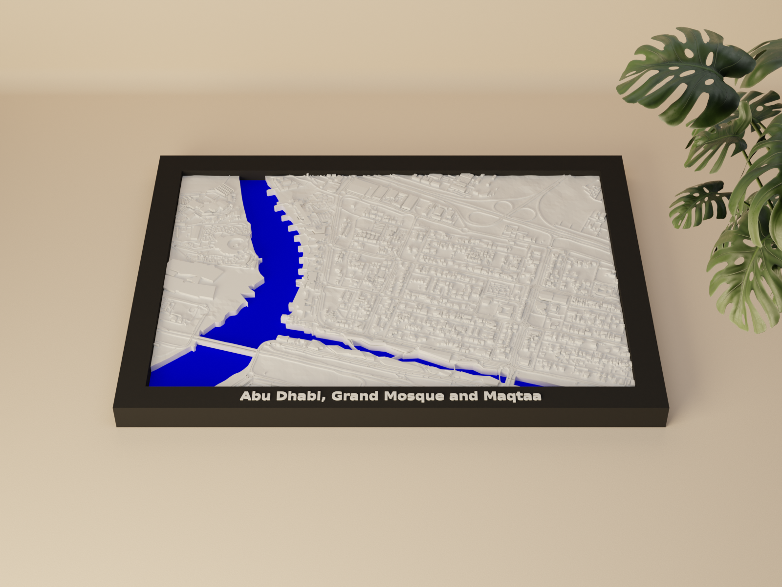 Abu Dhabi, Grand Mosque and Maqtaa, United Arab Emirates - 3D Miniature