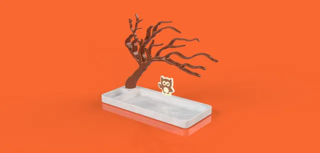 Jewelry Tree with Owl