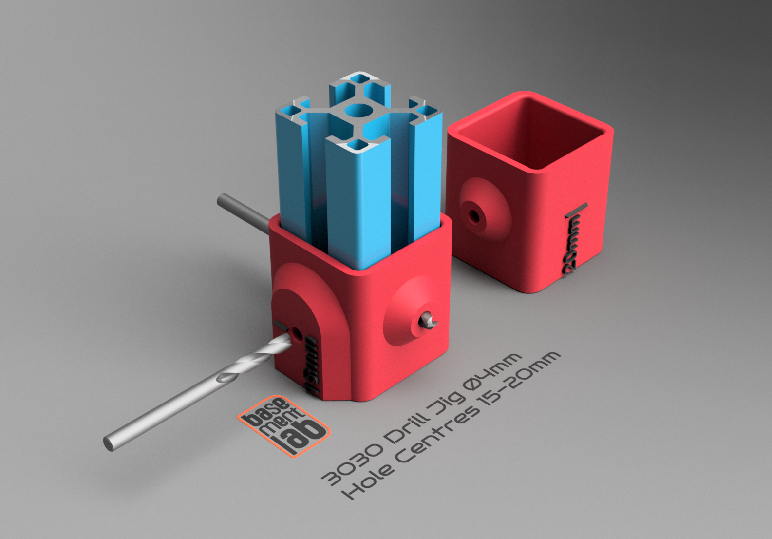 3030 Drill Jig Drill Guide Ø4 10-20mm Hole Centers