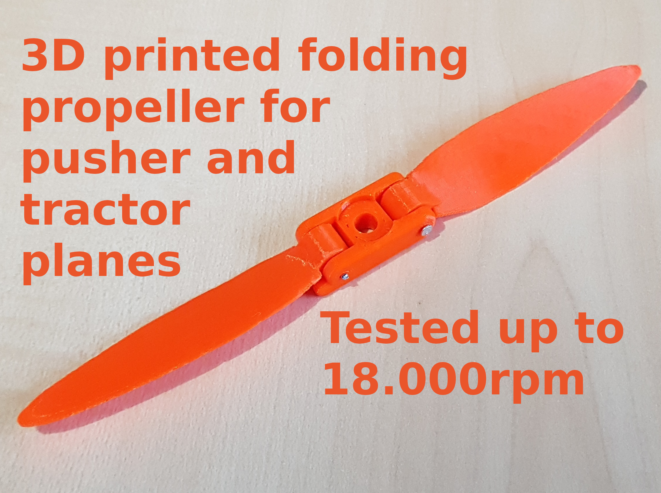Folding propeller for pusher and tractor planes