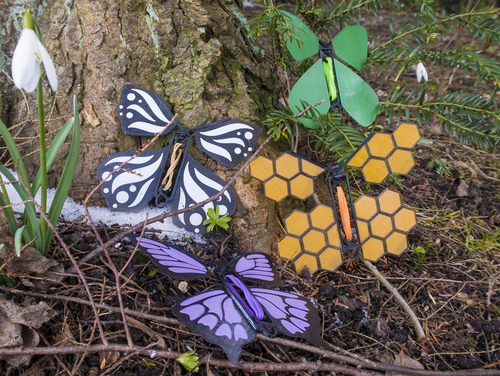 Flying butterflies - Print-in-place