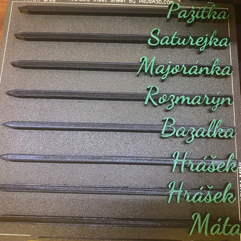 Označení bylinek - plant labels