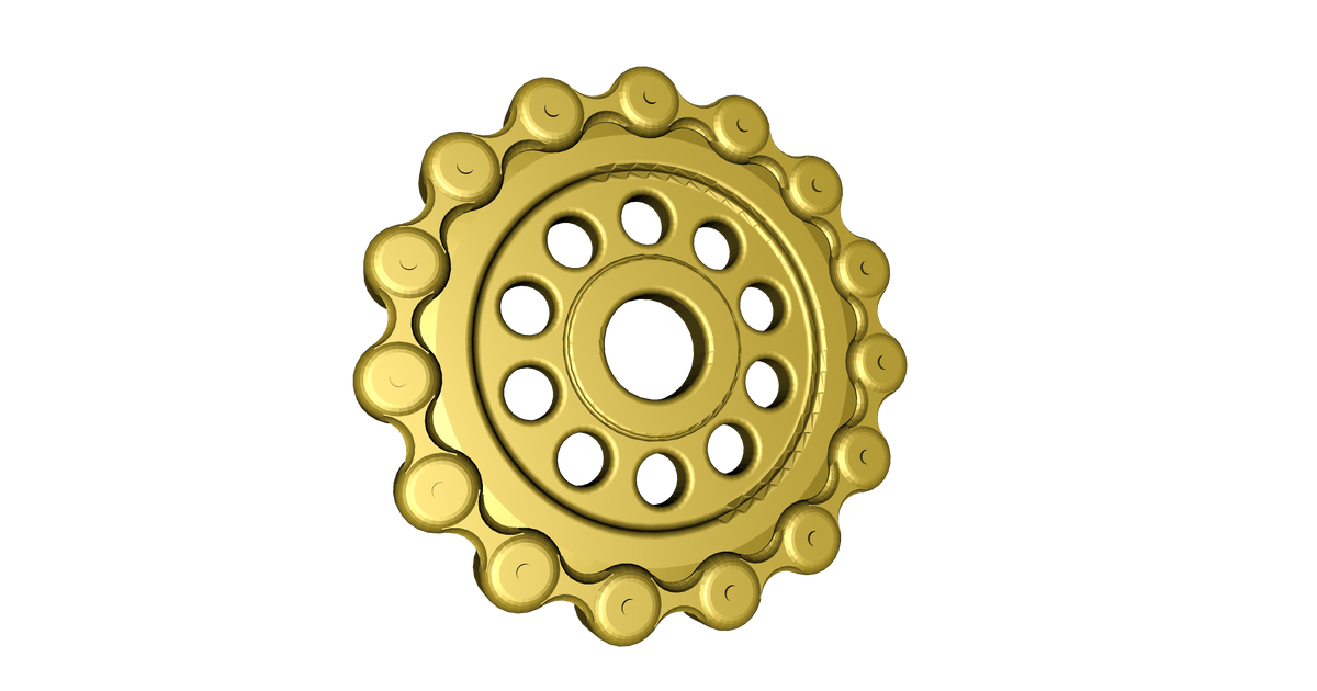Sprocket and chain 45 adapter by Avery Knowlton Download free STL